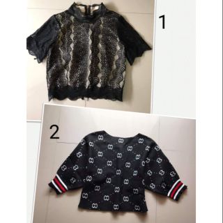 เสื้อครอป ลูกไม้ พรม สภาพดี ใส่แค่ลอง