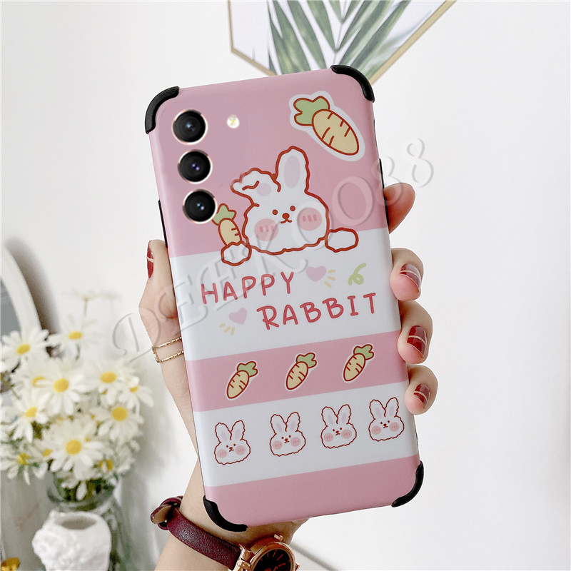 เคสโทรศ พท Samsung Galaxy S21 S21 S21 Ultra เคสค Phone Case Cute Cartoon Pattern Watermelon Little Rabbit Shockproof Cases Cover เคส Samsung S21 Plus Ultra เคสค ร ก Casing 75