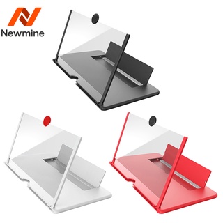 Newmine 12นิ้ว3D โทรศัพท์หน้าจอแว่นขยายเครื่องขยายเสียงการออกแบบพับ HD แว่นขยายวิดีโอกระจกนาฬิกา3d ภาพยนตร์สมาร์ทโฟน Bracket Holder