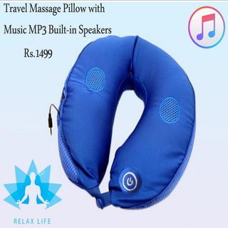 #422 หมอนรองคอพร้อมลำโพงในตัวMASSAGE MUSIC NECK PILLOW 2 IN 1 (BLUE)