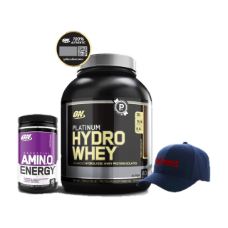 [SET!!] OPTIMUM NUTRITION Hydro Whey 3.5 Lbs. รส Chocolate + Amino รส Grape + หมวก MFS สี Blue