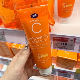 BOOTS VITAMIN C บู๊ทส์ วิตามิน ซี ไบร์ทเทนนิ่ง เฟเชี่ยล สครับ  100 มล