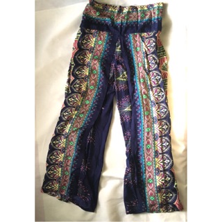 Tropical long pants - กางเกงขายาว สไตล์โบฮีเมียน สีม่วง(เปลือกมังคุด)