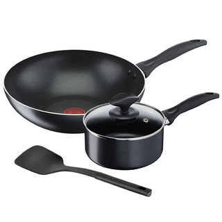 🔥*พร้อมส่ง*🔥 TEFAL ชุดกระทะ Cook &amp; Clean รุ่น B2255404 (ชุด 4 ชิ้น) สีดำ Fry Pans &amp; Woks