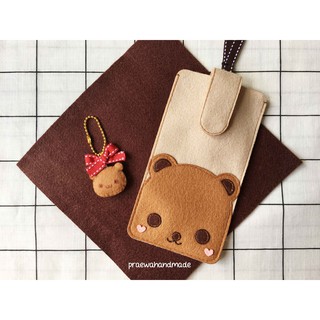 Teddy bear phone case with long strap เคสโทรศัพท์รูปหมีพร้อมสายคล้องคอ