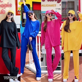 🧩👾ชุดเที่ยว ไปคาเฟ่ set 2 ชิ้น  Korea Style Set เซตเสื้อแขนยาว ทรงแบบ Oversize สุดๆ