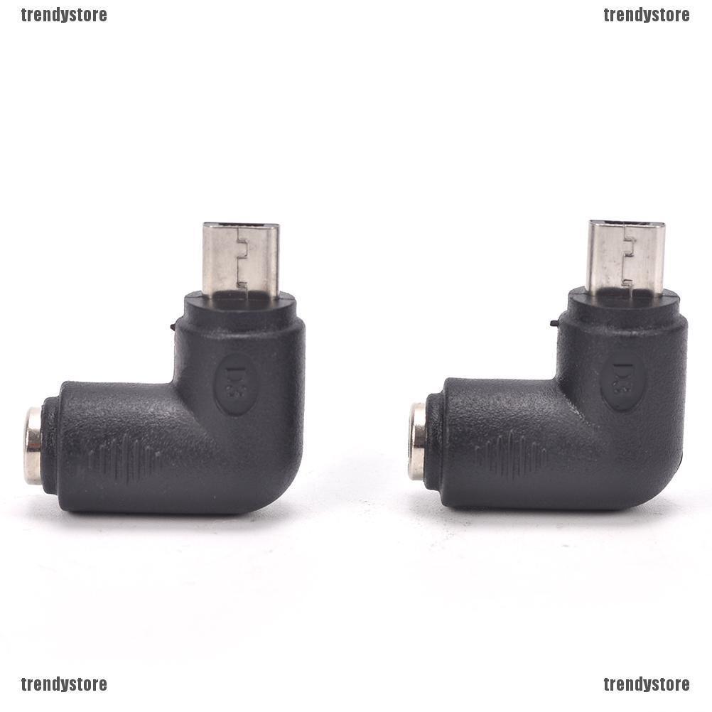 ขายดี พาวเวอร์ DC ตัวเมีย 5.5x2.1 มม. เป็น Micro USB 5 Pin ตัวผู้ มุมขวา 2 ชิ้น