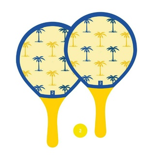 ไม้เทนนิสชายหาด เทนนิสชายหาด ชุดแร็คเกตเทนนิสชายหาด สีเหลือง SANDEVER Beach Tennis Racket Set Woody Racket Yellow