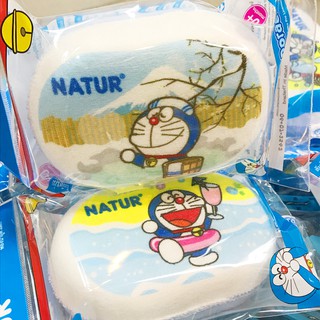 เนเจอร์ ฟองน้ำเด็ก ฟองน้ำหุ้มผ้าขนหนู ลายโดเรม่อน NATUR Doraemon Baby Bathing Sponge