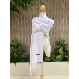 🧣#สีขาวล้วน-สีพื้น เนื้อนุ่ม #cashmere #ผ้าพาสมีน่า คลุมไปวัด ปฏิบัติธรรมได้🧣 (พร้อมส่ง)