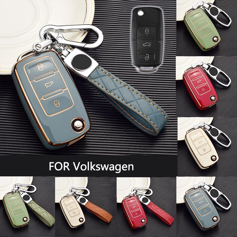 เคสกุญแจรีโมทรถยนต์ สําหรับ Volkswagen VW Polo Tiguan Passat B5 B6 B7 Golf Eos 4 5 6 Scirocco Jetta MK4 MK6 Jetta Lavida Skoda Octavia Seat Leon Altea Tiguan Beetle Caddy T5 Up Eos Leon