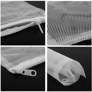 Aquarium Filter Net Mesh Bag ถุงผ้าตาข่ายแบบซิปพลาสติก สำหรับใส่วัสดุกรองตู้ปลา (ไม่มีโลหะ)