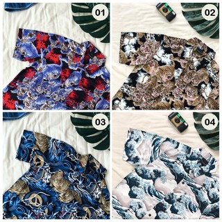 HONGSHIRT เสื้อฮาวายสไตล์ญี่ปุ่น (Hawaii Shirt) ผ้าเรยอน กระดุมกะลา
