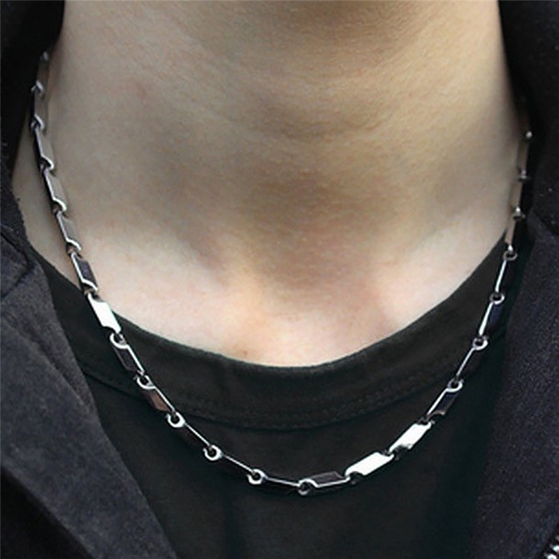 TIMEKEY สร้อยคอ สายโซ่เหล็กไทเทเนียม แฟชั่น สำหรับผู้ชาย
