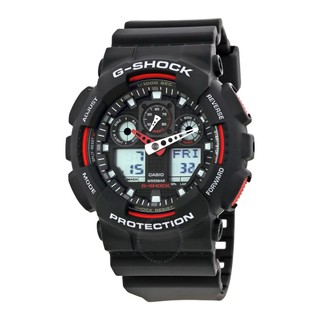 Casio G-Shock นาฬิกาข้อมือผู้ชาย สีดำ สายเรซิ่น รุ่น GA-100-1A4