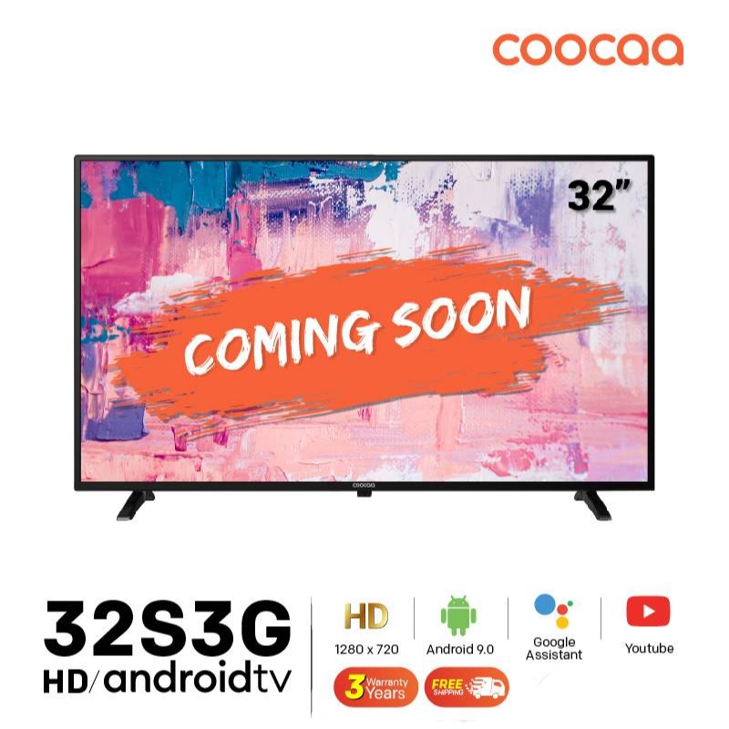 COOCAA ทีวี 32 นิ้ว Inch Smart TV LED 2K HD โทรทัศน์ Android9.0 สมาร์ท ทีวี HDR 10 HDMI 32S3G