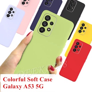 เคสโทรศัพท์มือถือ ซิลิโคนนิ่ม TPU สีพื้น สําหรับ Samsung Galaxy A53 A33 A52S A52 A22 5G 4G A53 A53