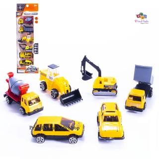 ProudNada Toys รถก่อสร้าง รถดับเพลิง รถตำรวจ รถทหาร เซต 6 คัน(มี 4 แบบให้เลือก) METAL COLLECTION NO.LA-516A-D