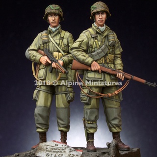 โมเดลทหารเรซิ่น Wander 1/35 U.S. โมเดลทหาร 101 Paratrooper Force Double Four-Head GK สีขาว 286