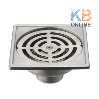 KA-41-831-ST ตะแกรงน้ำทิ้งแบบเหลี่ยม 4 นิ้ว ท่อPVC 1.5-3 นิ้ว Floor Drain 4" (for PVC pipe Ø 1.5-3") Stainless