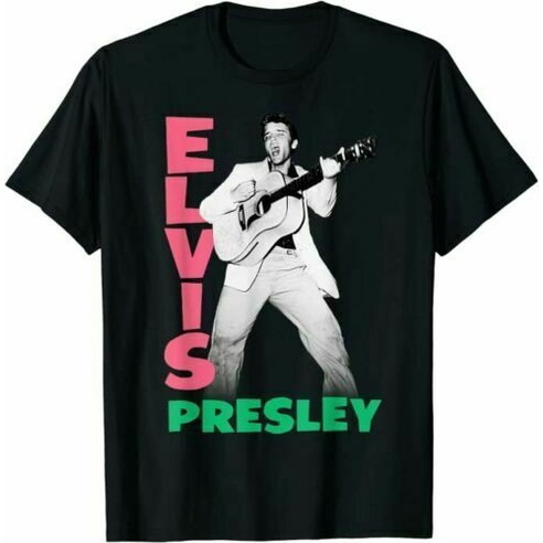 Vtge Elvis Presley Legend Men เสื้อยืดสีดํา Unisex