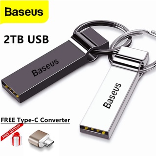 Baseus แฟลชไดรฟ์ USB 2TB โลหะ พร้อมพวงกุญแจ ความเร็วสูง