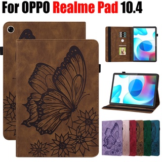 Realme Pad เคสแท็บเล็ตหนัง Pu พิมพ์ลายผีเสื้อ 3D 10.4 นิ้ว Rmp2102 Rmp2103 OPPO RealmePad 10.4"