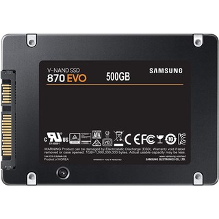 Samsung SSD 870 EVO SATA III 500GB เอสเอสดีของแท้ ประกันศูนย์ (MZ-77E500BW)