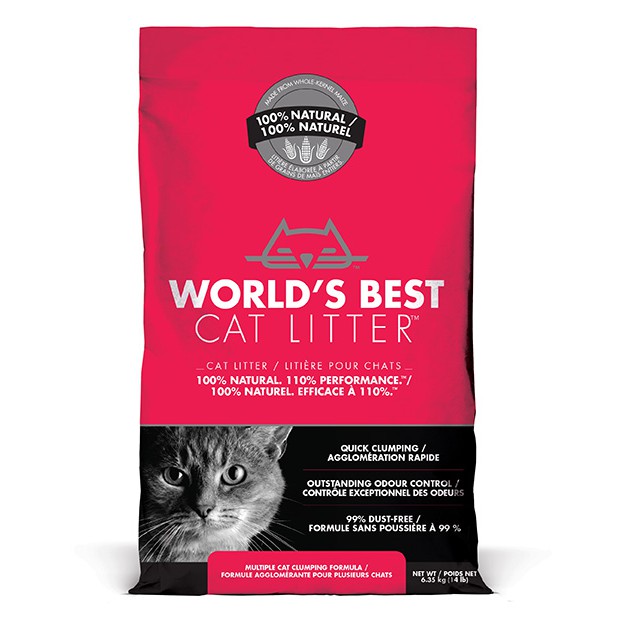 Worlds Best Cat Litter ทรายแมวเวิลด์เบสท์ สูตรสําหรับเลี้ยงแมวมากกว่า2ตัว 6.35 kg osdco