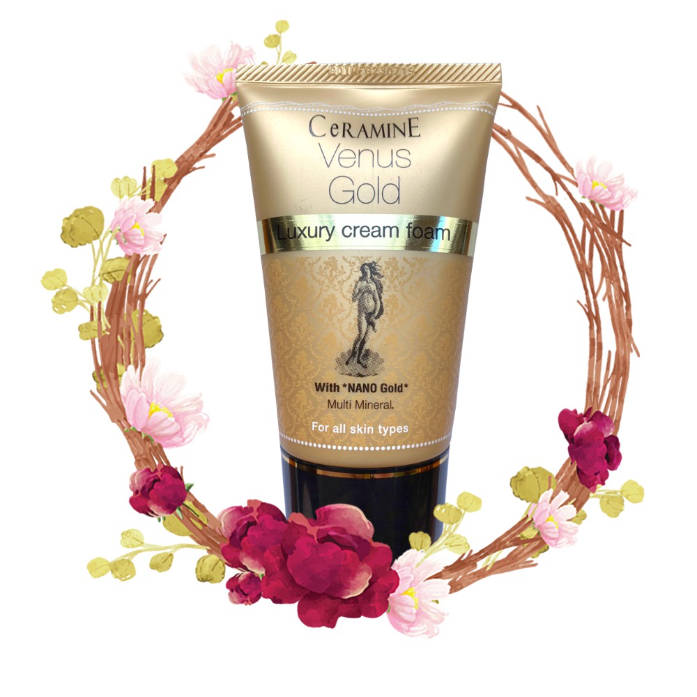 CERAMINE VENUS GOLD CREAM FOAM เซอรามายน์ วีนัส โกลด์ ครีมโฟม [75g, 150g] – โฟมล้างหน้า เพื่อผิวสะอาด ชุ่มชื้น ลดริ้วรอย ราคา ถูกที่สุด ดีลบีเคเค แกลเลอรีภาพที่ 4