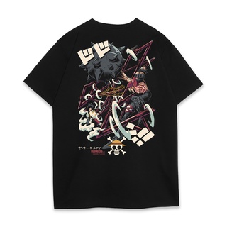 YFFYK เสื้อยืดผ้าฝ้ายพรีเมี่ยมเสื้อยืดแขนสั้นลําลอง ทรงหลวม พิมพ์ลายอนิเมะ วันพีช Csp LUFFY KATAKURI ขนาดใหญ่ สําหรับผู้