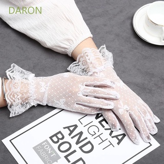 Daron ถุงมือตาข่ายลูกไม้ กันแดด ประดับโบว์ สีดํา สีขาว หลากสี แฟชั่นฤดูร้อน สไตล์โกธิค สําหรับเจ้าสาว