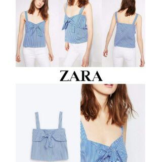 แท้100% ZARA TOP WITH BOW