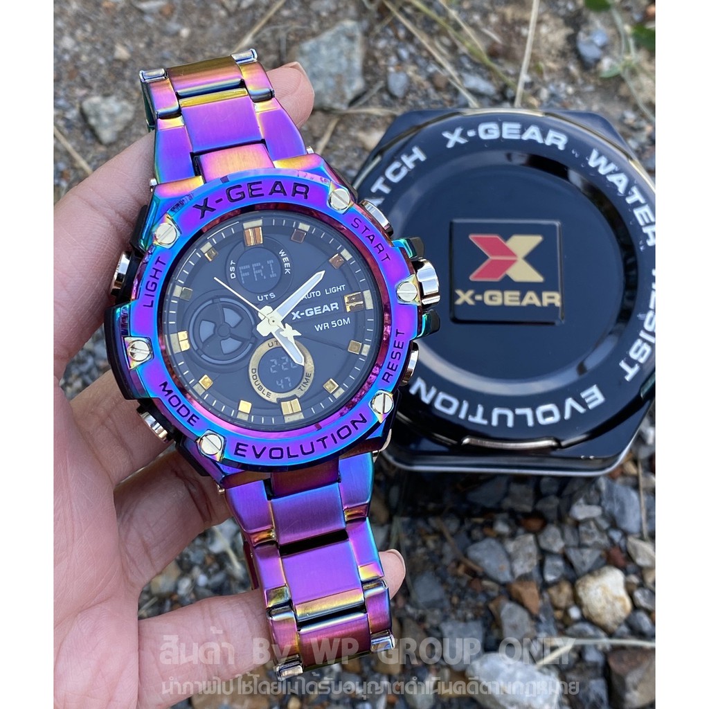 นาฬิกาข้อมือผู้ชาย รุ่น 01  X-GEAR4 Titanium Auto Light กันน้ำ WP Watch