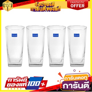 แก้วน้ำ 400ml OCEAN GLASS PLAZA แพ็ค 4 ใบ แก้วน้ำ TUMBLER 400ml OCEAN GLASS PLAZA PACK 4