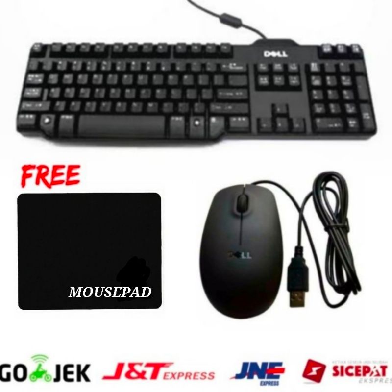 DELL 8115 แพคเกจคีย์บอร์ด + เมาส์ DELL S111 + แผ่นรองเมาส์ PLAIN 18 X 22 CM