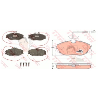 GDB1194 ผ้าเบรค-หน้า(TRW) (เนื้อผ้า COTEC) PEUGEOT 406 2.0-3.0