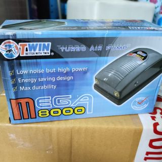 ปั้มลมออกซิเจน 2 หัว turbo air pump meka8000พร้อมสายหัวทราย