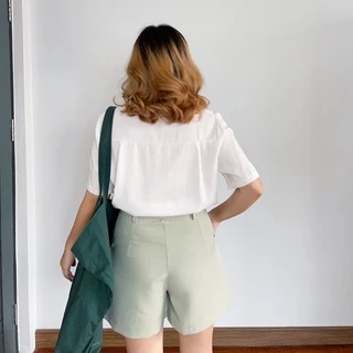 upeachme(C5-5.5) MOLLY SHORTS (S-3XL) กางเกงขาสั้นเอวสูงปรี้ดหุ่นไหนก็ใส่สวย! ขาสั้นตะขอสีพื้น กางเกงเอวต่ำ