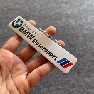 โลโก้ BMW เพลทอลูมิเนียมบาง ขนาด 12x2cm