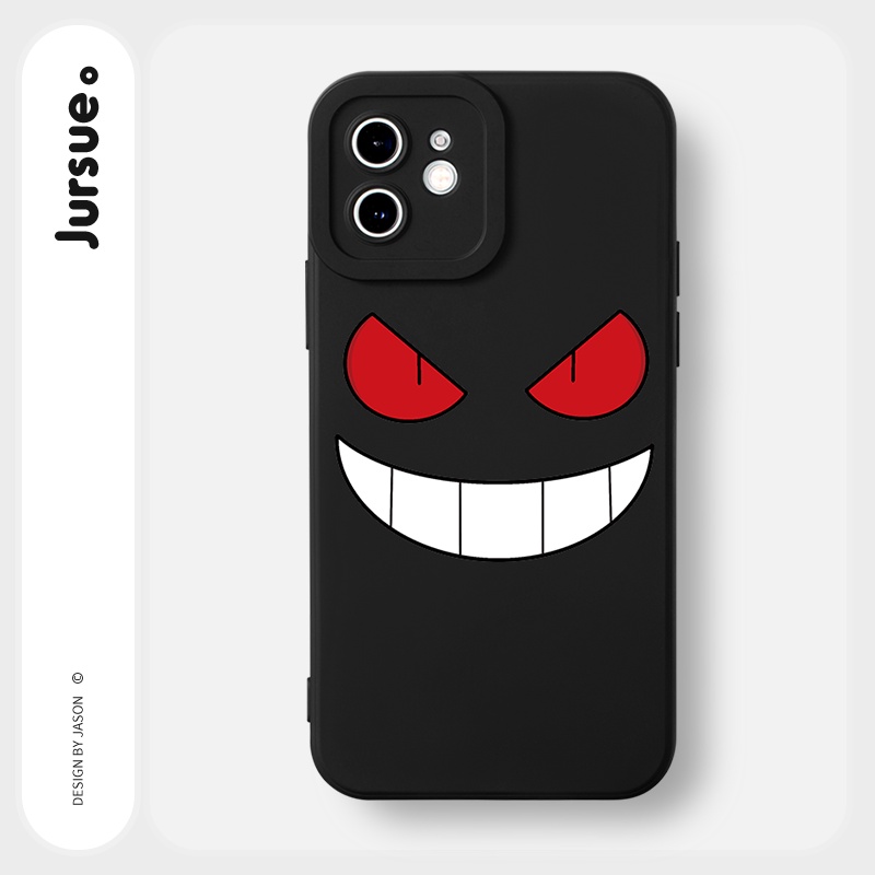 JURSUE เคสไอโฟน เคสซิลิโคนนุ่มขอบเหลี่ยมกันกระแทกการ์ตูนน่ารักตลก เคสโทรศัพท์ Compatible for iPhone 16 15 14 13 12 11 Pro Max SE 2020 X XR XS 8 7 Plus พลัส Y1949