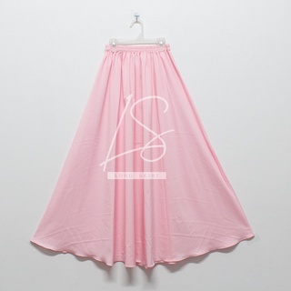 SK-A2 Long Skirt กระโปรงผู้หญิง กระโปรงยาว เอวยางยืด รุ่นทรงย้วยบาน กระโปรงผ้าพื้น ความยาว 38นิ้ว