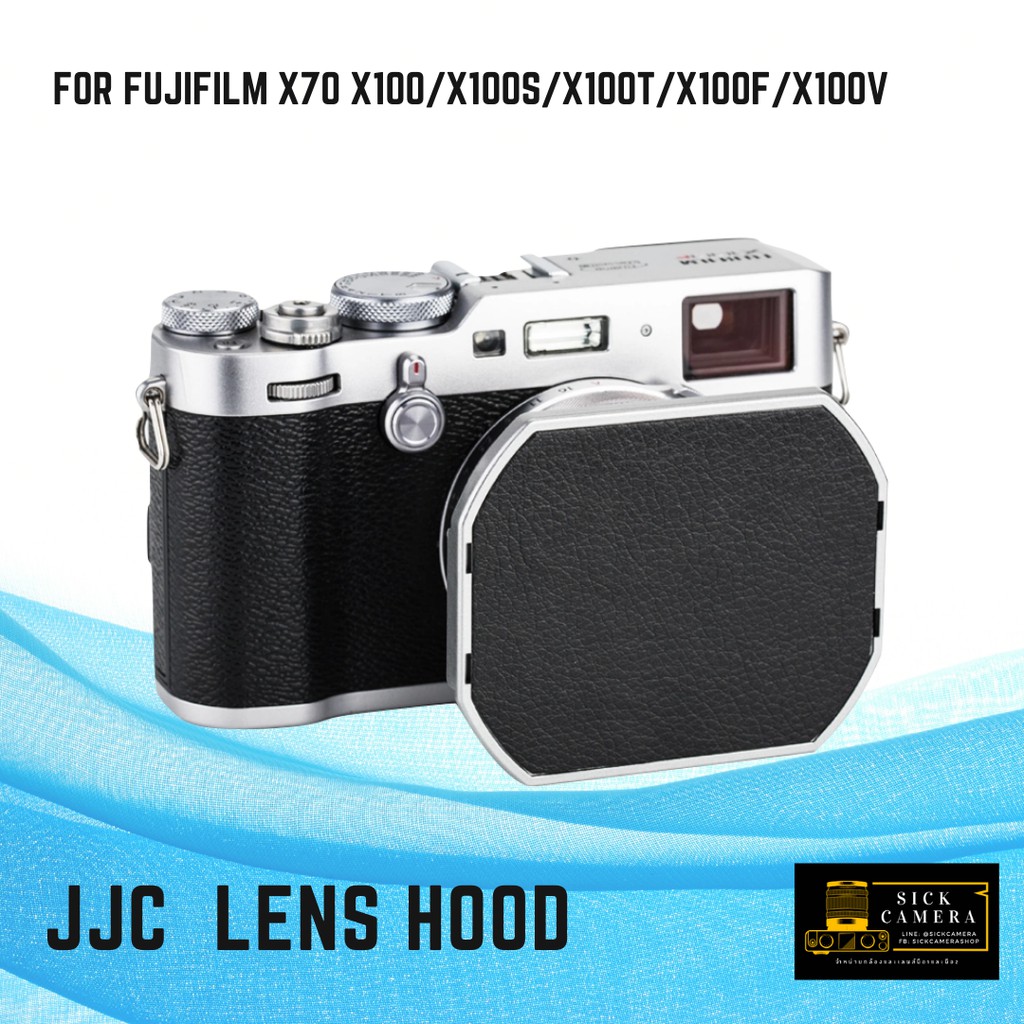 Fuji Lens Hood LH-X100II for Fujifilm Fuji X100 X70 X100S X100T X100F X100V with 49mm Lens Adapter Ring ทรงเหลี่ยม
