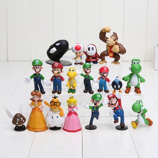 โมเดลฟิกเกอร์ PVC รูปการ์ตูน Super Mario Bros Toys Yoshi พีช เจ้าหญิง luigi Odyssey ลา คิงคอง