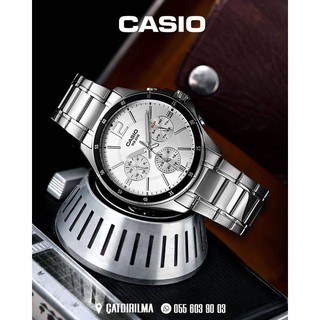 Casio Standard นาฬิกาข้อมือผู้ชาย สายสแตนเลส หน้าปัดขาว รุ่น MTP-1374D-7A-ของแท้100% ประกันสินค้า 1 ปีเต็ม