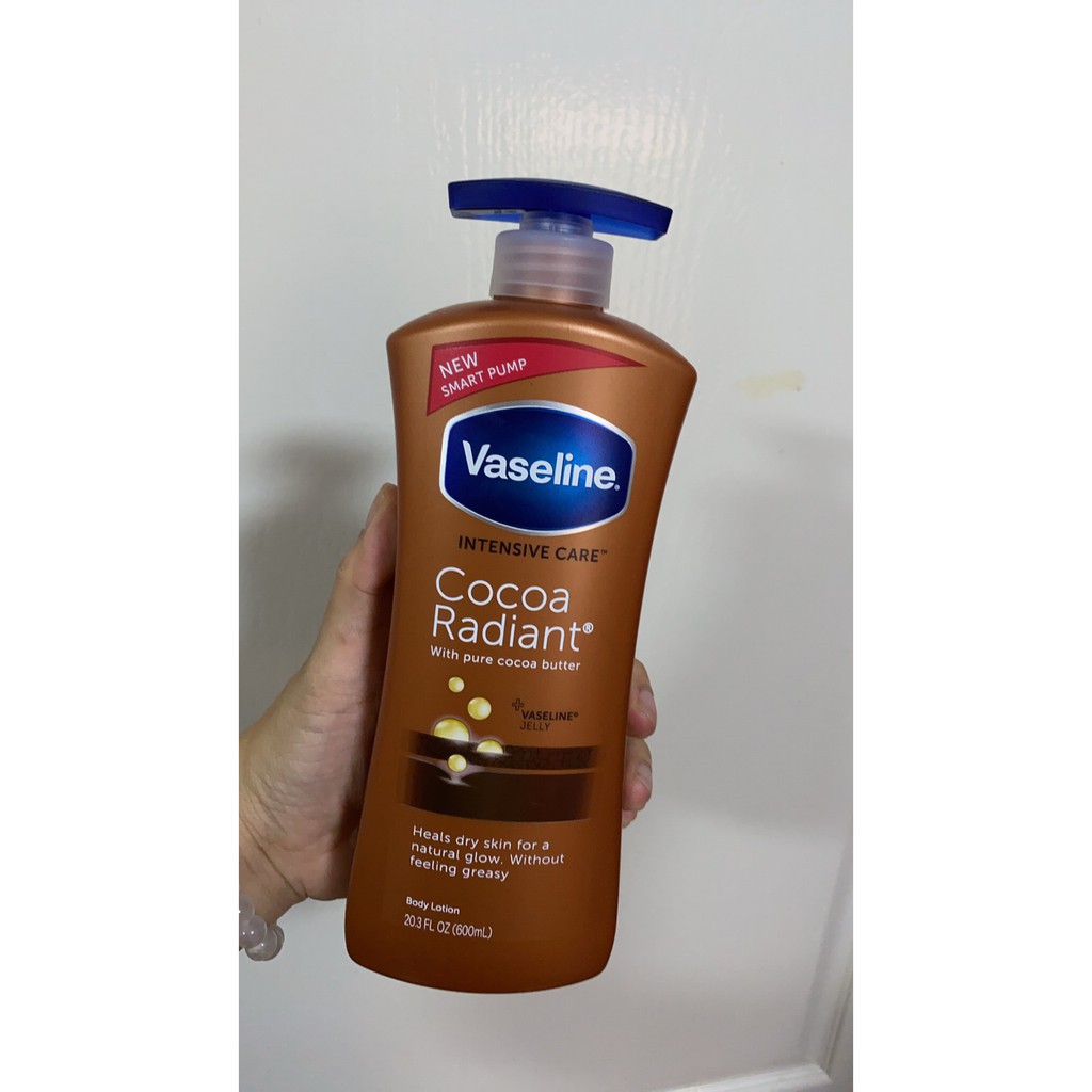 ❤️ไม่แท้คืนเงิน❤️ Vaseline Jelly Intensive Care Cocoa Radiant with Pure Coco Butter Body Lotion 600ml./725ml.