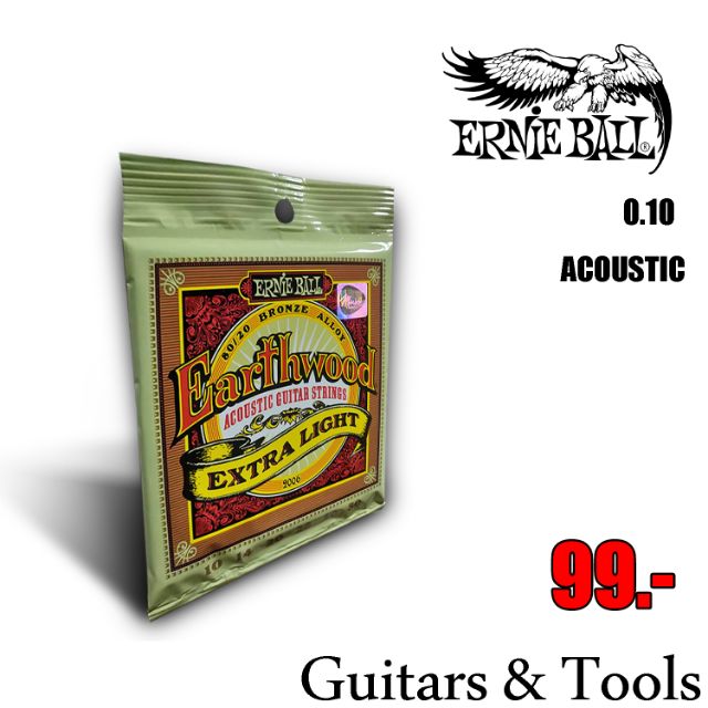 🎸สายกีตาร์โปร่ง🔥ราคาถูก คุณภาพดี 🔥ERNIEBALL แถมฟรีปิ๊กกีตาร์🎉บริการเก็บปลายทาง