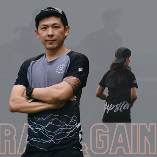 YUP! - RUNNING SHIRT 🔥  Rain &amp; Gain - Collection 🔥 DARK GREY COLOUR เสื้อวิ่ง เสื้อกีฬา ระบายอากาศดี คอลเลคชั้นใหม่ !! -