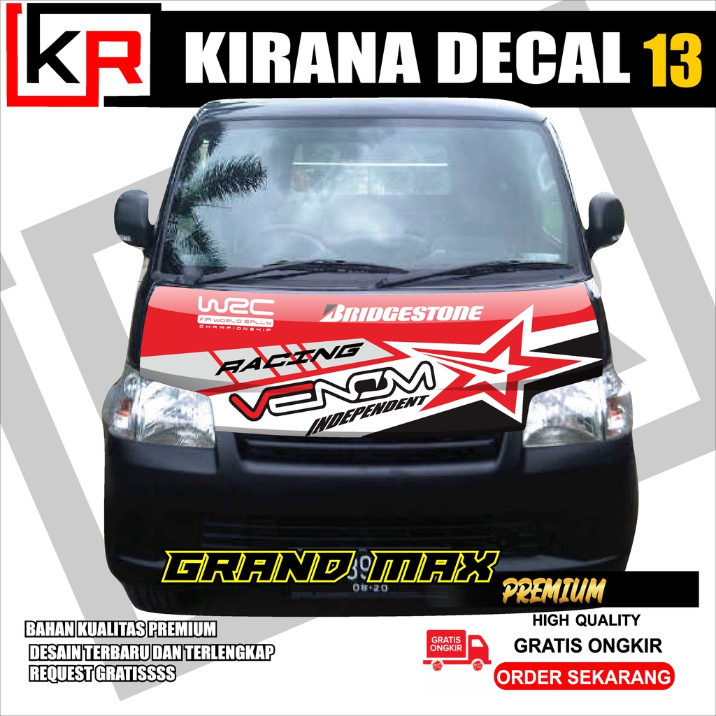 สติกเกอร์รูปลอก ผ้าด้านหน้า ลาย GRAND MAX PICK UP KIRANA DECAL Code A13 ...