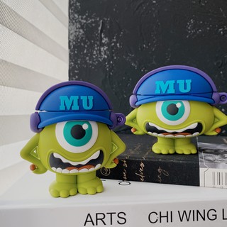 เคสซิลิโคนนุ่มป้องกันรอยรูปการ์ตูน Mike Monster University 3D พร้อมตะข สําหรับ Airpods 1 2 3 Pro เคสหูฟัง